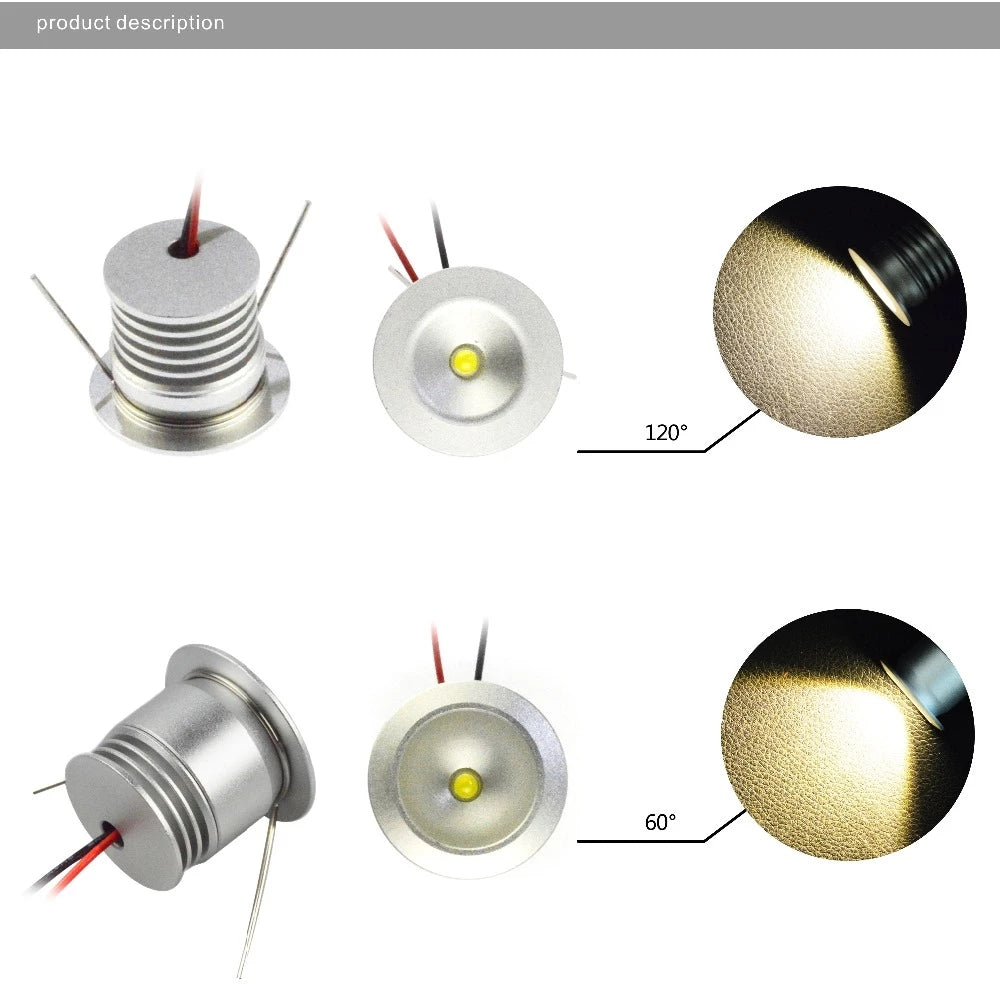 IP65 Mini Led Spot Lamp 80Ra Ceiling Lighting Recessed 9PCS 12V 1W Downlight for Ceiling Cabinet Showcase Focus KTV Ambient Spot