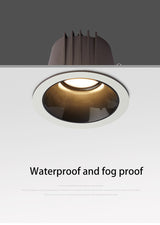 BRGT Led Waterproof Spotlight Round Recessed 7W 12W Ceiling Downlight Aluminum IP65 Spot Focos Lamp For Kitchen Bathroom Lighting