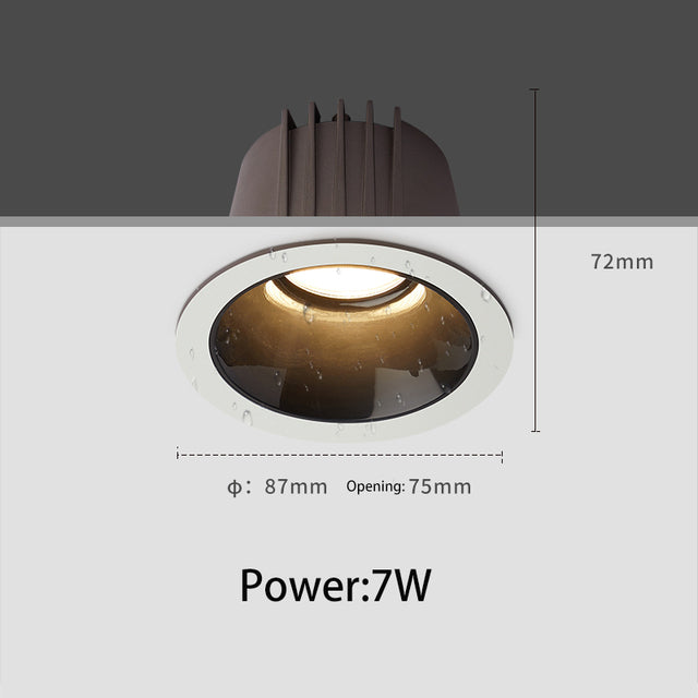 BRGT Led Waterproof Spotlight Round Recessed 7W 12W Ceiling Downlight Aluminum IP65 Spot Focos Lamp For Kitchen Bathroom Lighting