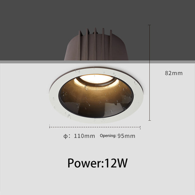 BRGT Led Waterproof Spotlight Round Recessed 7W 12W Ceiling Downlight Aluminum IP65 Spot Focos Lamp For Kitchen Bathroom Lighting