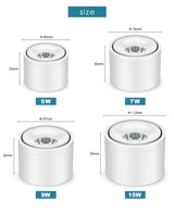 LED Downlight Dimmable 5W 7W 9W 15W 360 Degrees Rotatable Led Surface Mounted Ceiling Light Spotlight Interior Decoration Light