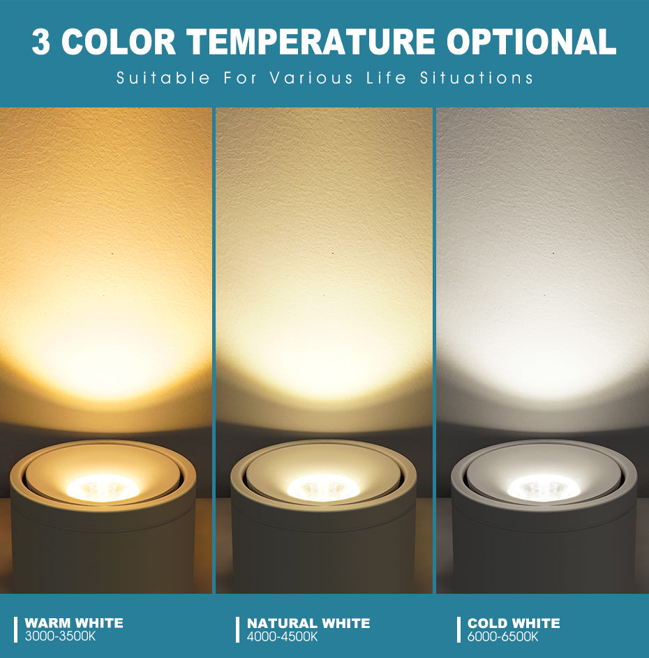 LED Downlight Dimmable 5W 7W 9W 15W 360 Degrees Rotatable Led Surface Mounted Ceiling Light Spotlight Interior Decoration Light