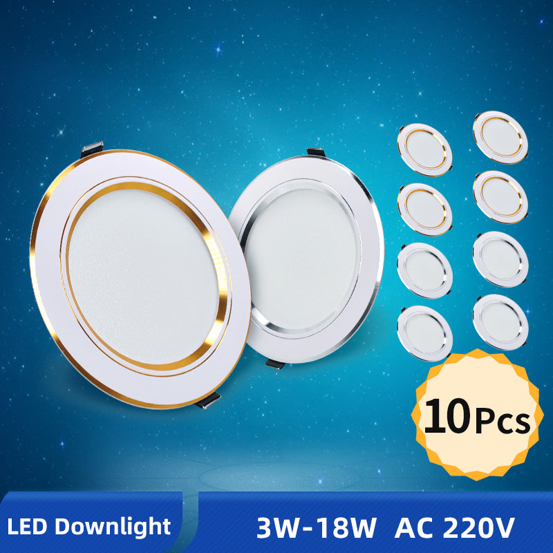LED Downlight Spot 3W 5W 9W 12W 15W 18W AC 220V 240V White Ultra Thin OK-B 10pcs/Lot Aluminum Round Recessed LED Spot Lighting