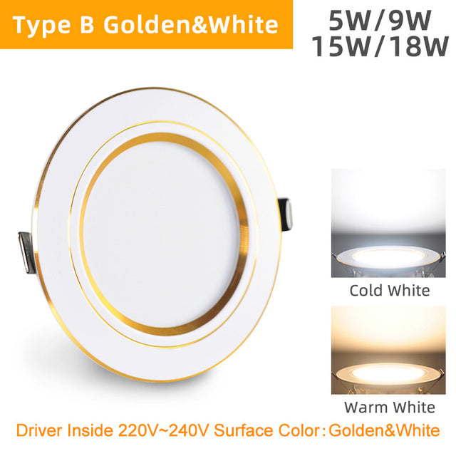 LED Downlight Spot 3W 5W 9W 12W 15W 18W AC 220V 240V White Ultra Thin OK-B 10pcs/Lot Aluminum Round Recessed LED Spot Lighting