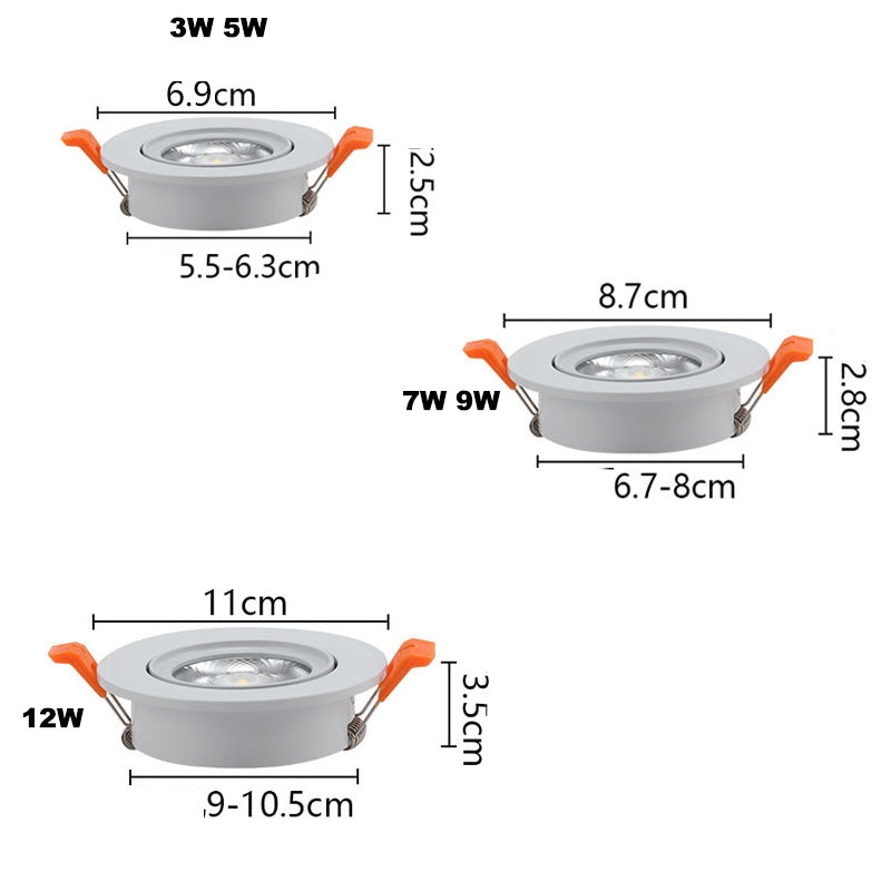 Dimmable LED Recessed Downlight Ceil 5W 7W 9W 12W with Driver COB Angle  220v 110v Adjustable Ceiling Spot Light Bedroom Shop