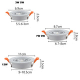 Dimmable LED Recessed Downlight Ceil 5W 7W 9W 12W with Driver COB Angle  220v 110v Adjustable Ceiling Spot Light Bedroom Shop