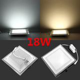 Dimmable LED Panel Downlight Square Glass AC85-265V Panel Lights SMD5630 High Brightness Ceiling Recessed Lamps For Home