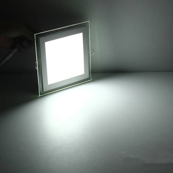 Dimmable LED Panel Downlight Square Glass AC85-265V Panel Lights SMD5630 High Brightness Ceiling Recessed Lamps For Home