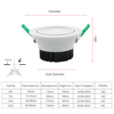 Dimmable Led downlight light COB Ceiling Spot Light 110v 220v 5w 7w 10w 85-265V ceiling recessed downlights Indoor Lighting