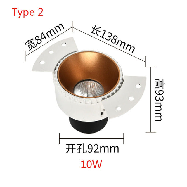 Modern Ceiling Downlight Recessed Anti Glare COB 5/7/10W LED Spotlight Bedroom Living Room Background Indoor Lighting Decor