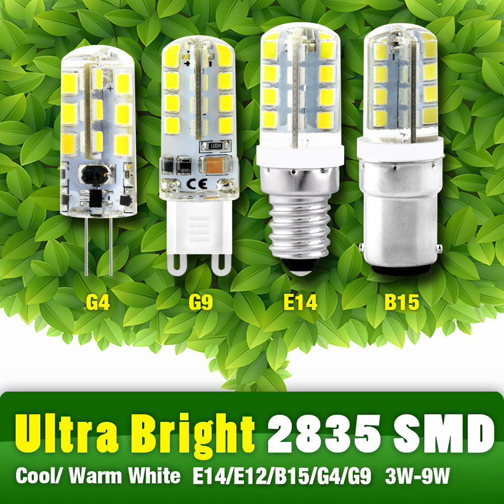 LED G4 G9 Lamp Bulb AC/DC 12V AC220V 9W 8W 7W 5W B15 SMD 2835 LED Lighting Lights replace Halogen Spotlight Chandelier
