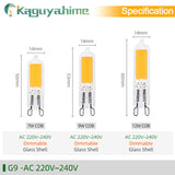 KPS  LED G4 G9 Bulb 7W 9W 12W 220V COB Glass Lamp Super Bright Constant Power Lamp Lighting Replacement Halogen