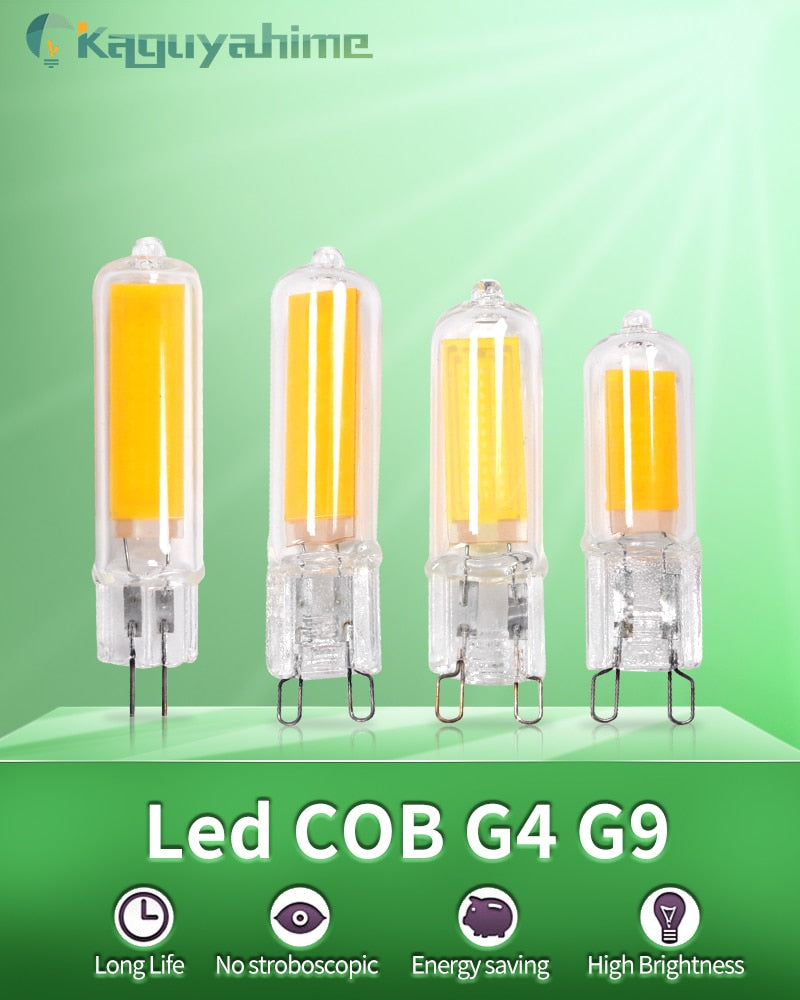 KPS  LED G4 G9 Bulb 7W 9W 12W 220V COB Glass Lamp Super Bright Constant Power Lamp Lighting Replacement Halogen