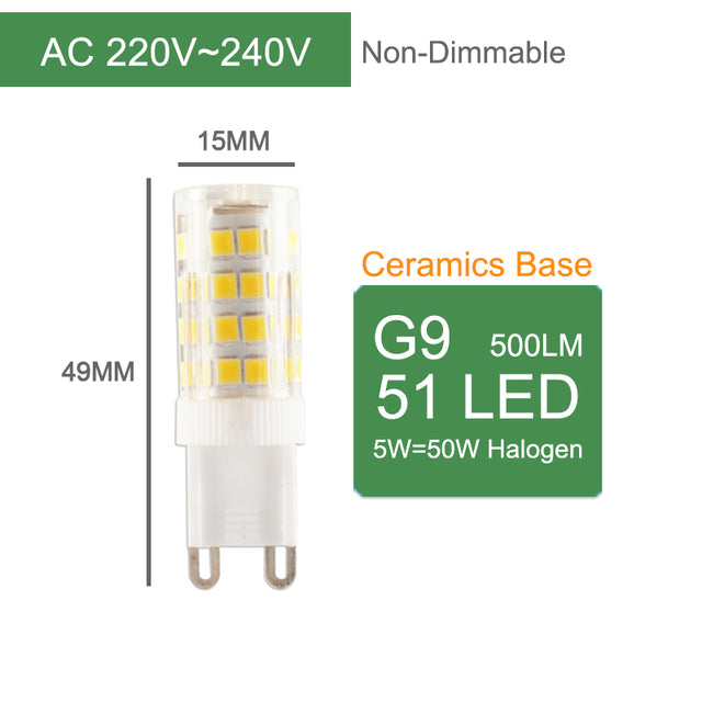 KPS  LED G4 G9 Bulb 7W 9W 12W 220V COB Glass Lamp Super Bright Constant Power Lamp Lighting Replacement Halogen