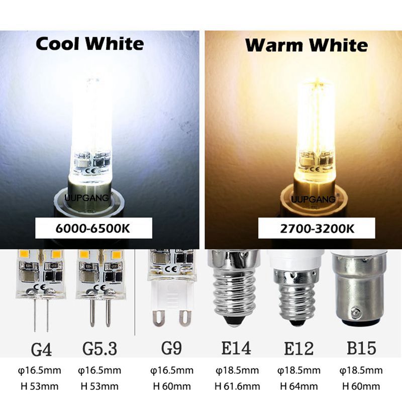 G4 G5.3 G9 E12 E14 B15 LED SMD 2835 AC 110V 220V Replace halogen lamp light 360 Beam Angle LED Bulb lamp Spotlight Chandelier