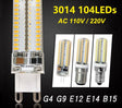 104LEDs G4 G9 E12 E14 B15 SMD 3014 AC 110V 220V Replace Halogen Lamp Light 360 Beam Angle LED Bulb Light Spotlight Chandelier - LED Lights For Sale : Affordable LED Solutions : Wholesale Prices