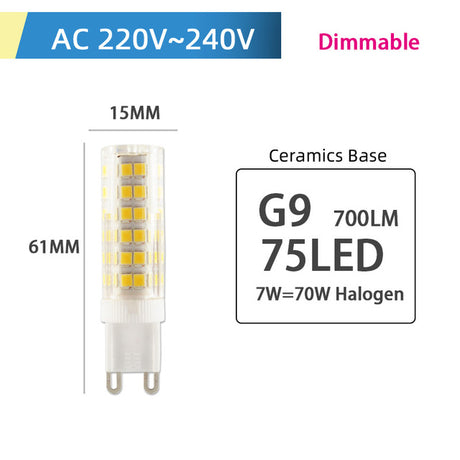 10pcs LED G4 G9 Lamp E14 LED Bulb COB 7W 9W 10W 12W 220V AC12V SMD 2835 LED No Flicker Dimmable Ceramic Replace halogen lamp