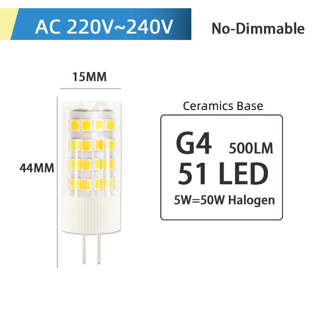 10pcs LED G4 G9 Lamp E14 LED Bulb COB 7W 9W 10W 12W 220V AC12V SMD 2835 LED No Flicker Dimmable Ceramic Replace halogen lamp