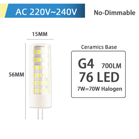 10pcs LED G4 G9 Lamp E14 LED Bulb COB 7W 9W 10W 12W 220V AC12V SMD 2835 LED No Flicker Dimmable Ceramic Replace halogen lamp