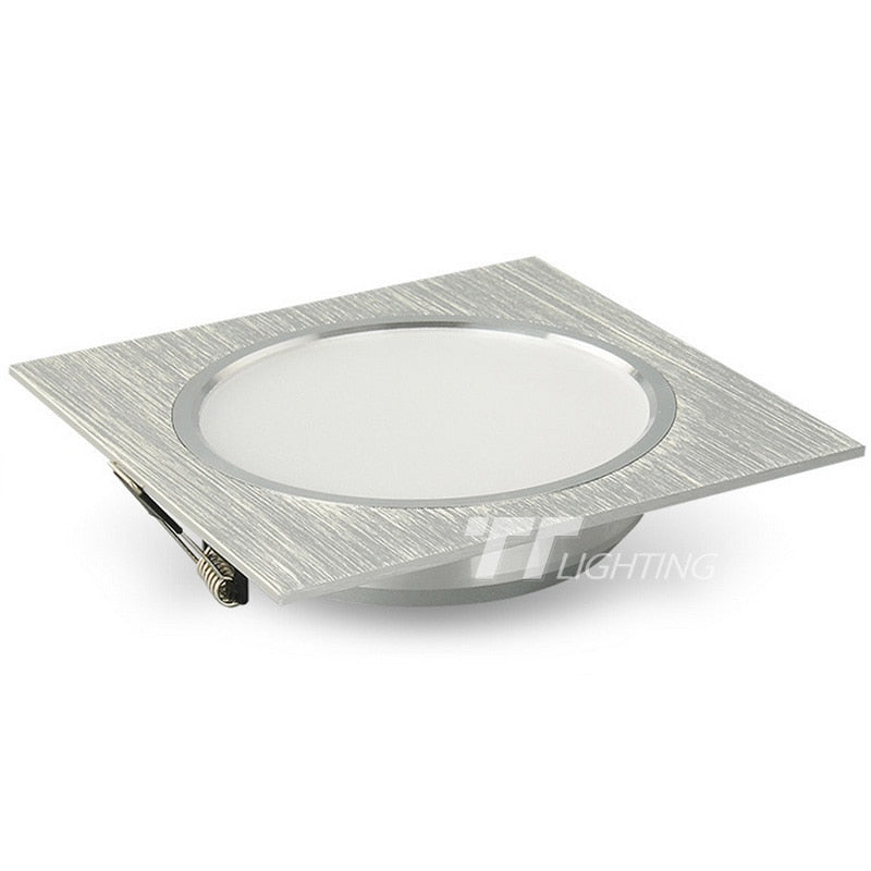 LED Downlights Square Brush silver 3W 6W 9W 12W AC220V 230V LED Ceiling Lamp Down Light for Kitchen/Home/Office Indoor Lighting