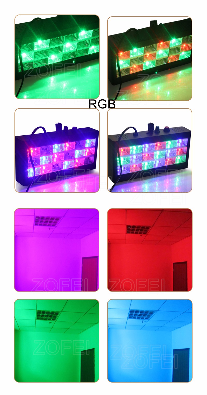 Sound music control 18W RGB Led stage Effect lighting DJ party show strobe Disco light 220V AC 110V Laser Projector Club Bar