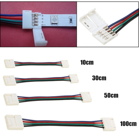 Missing 4 Pin 10MM 10/30/50/100CM RGB LED Strip Light Accessories Adapter Connect For 5050 LED Light Strip