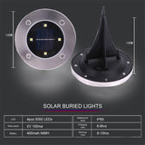 Solar Powered Ground Light Outdoor Waterproof Garden Pathway Buried Lamps With 4 LEDs Solar Lamp for Home Garden Lawn Yard Road
