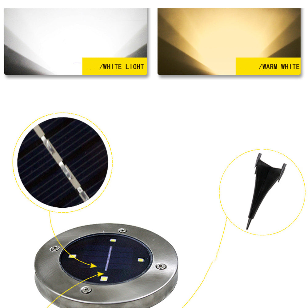 Solar Powered Ground Light Outdoor Waterproof Garden Pathway Buried Lamps With 4 LEDs Solar Lamp for Home Garden Lawn Yard Road