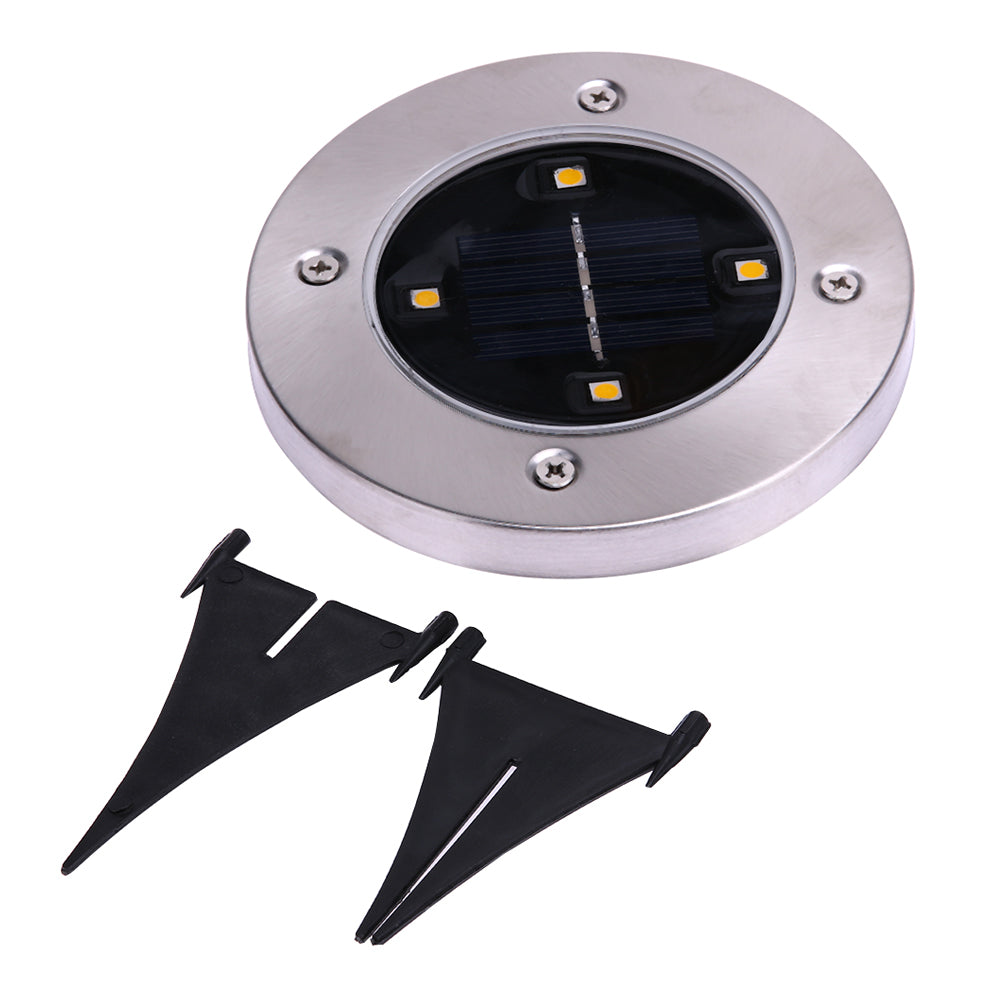 Solar Powered Ground Light Outdoor Waterproof Garden Pathway Buried Lamps With 4 LEDs Solar Lamp for Home Garden Lawn Yard Road