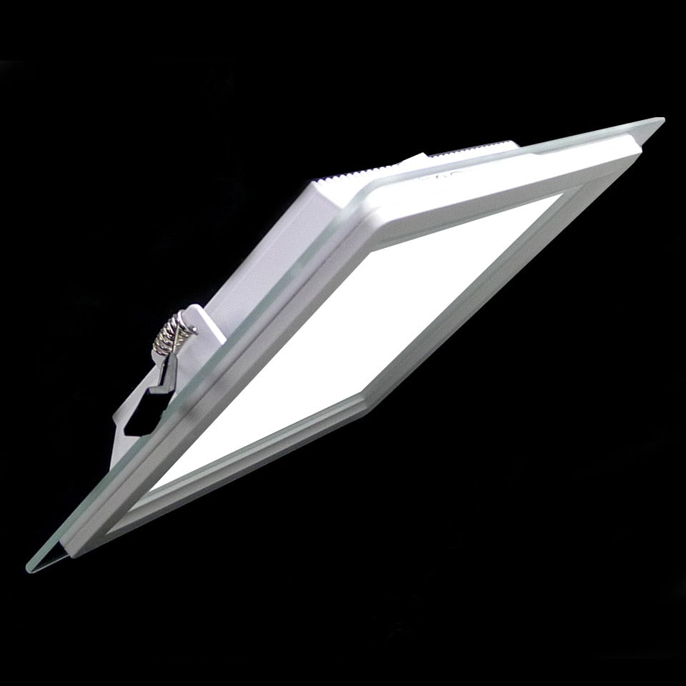 Dimmable LED Panel Downlight Super Bright Glass Square Ceiling Recessed Panel Lights SMD 5360 LED Spot Light Bulb AC110V 220V