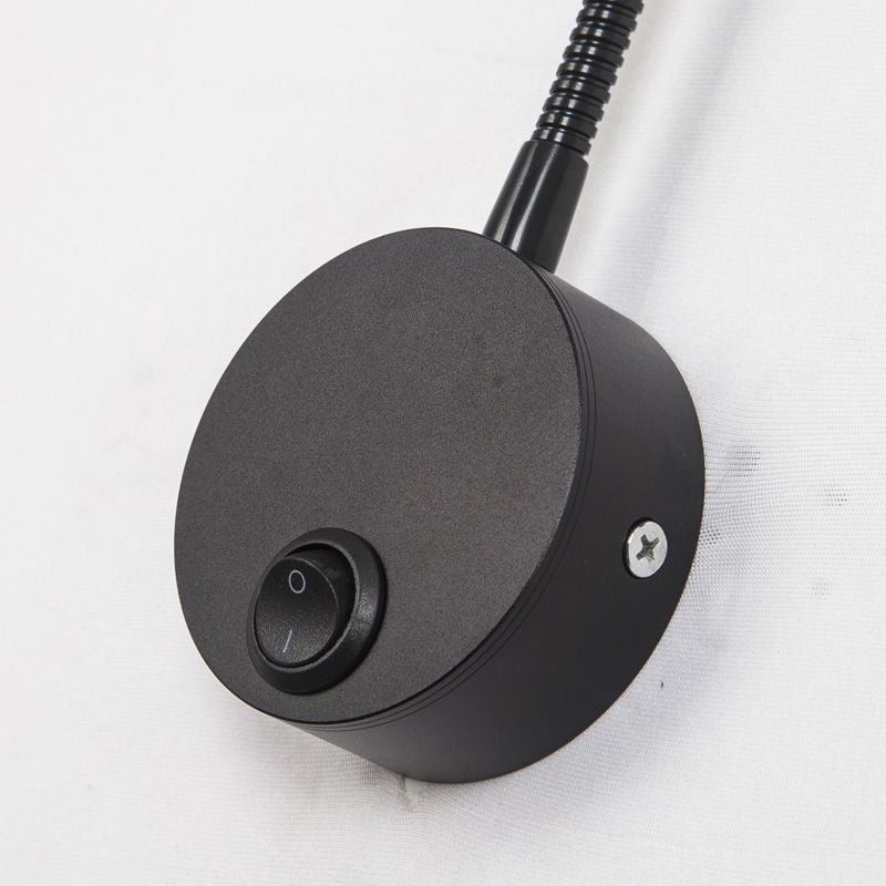 LED Wall Lamps With Knob Switch 5W AC90-260V Silver Bedroom Bedside Reading Light Direction Adjustable Indoor Lighting