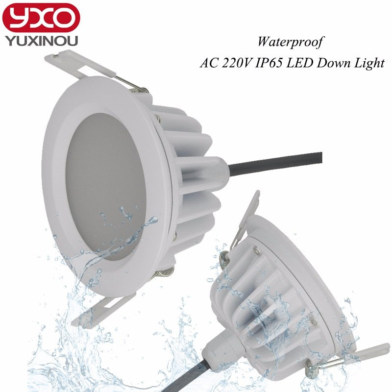 LED Downlight 4pcs Driverless 5w 7w 9w 12w 15w 18w 20w 30w LED Downlight AC 110V 220V IP65 Waterproof Bathroom Dimmable LED Ceiling Spot Light