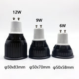 High quality 6W 9W 12W GU10 LED Bulbs Light 110V 220V dimmable Led Spotlights Warm/Cool White GU10 LED downlight