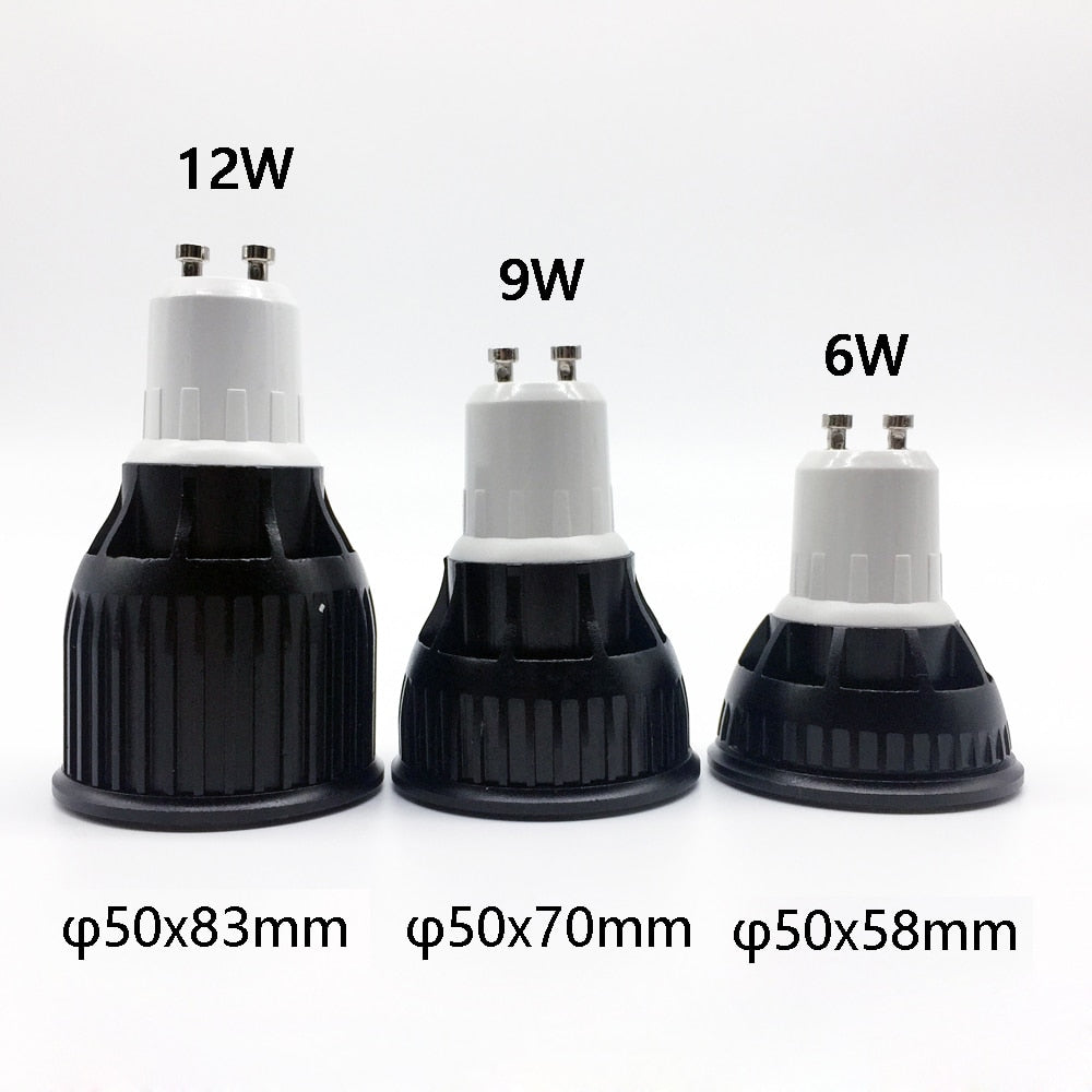 High quality 6W 9W 12W GU10 LED Bulbs Light 110V 220V dimmable Led Spotlights Warm/Cool White GU10 LED downlight