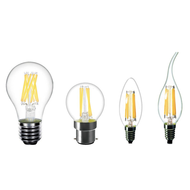 Clear LED Filament Bulb E14 E12 B22 E27 E26 A60 A19 G45 G14 C35 B10 Warm White Edison retro LED light Lamp 220V 230V 110V