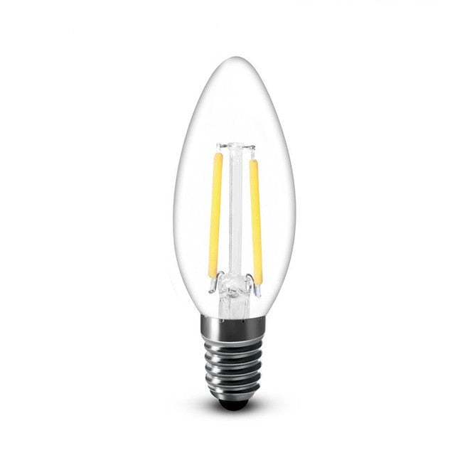 Clear LED Filament Bulb E14 E12 B22 E27 E26 A60 A19 G45 G14 C35 B10 Warm White Edison retro LED light Lamp 220V 230V 110V