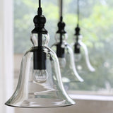 Retro Vintage Industrial Style Bell Shape Glass Pendant Ceiling Lamp Light Bedroom Living Room E27 Home Restaurant Cafe
