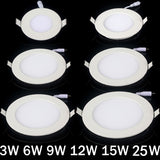 Ultra thin led down light lamp 3w 4w 6w 9w 12w 15w 25w led ceiling recessed grid downlight slim round panel light LED Spotlight