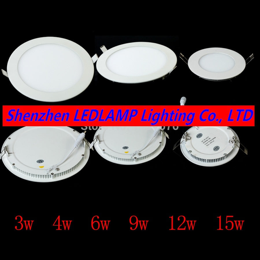Dimmable LED Downlight Ceiling Panel Light with driver AC110V/220V 3W/4W/6W/9W/12W/15W Recessed LED Ceiling Down Light