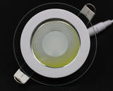 LED Downlight COB Dimmable 7W 10W 12W 15W 20W 30W LED COB Panel Light AC85-265V Recessed COB Downlight Glass Cover LED Spot bulb