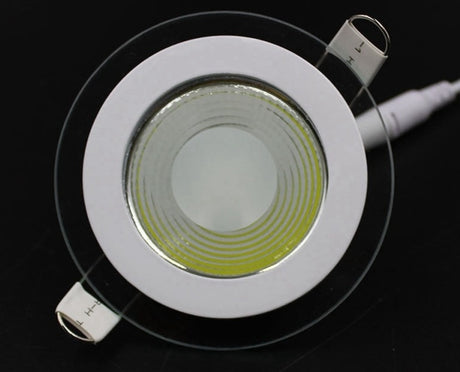 LED Downlight COB Dimmable 7W 10W 12W 15W 20W 30W LED COB Panel Light AC85-265V Recessed COB Downlight Glass Cover LED Spot bulb