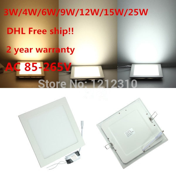Downlight 20pcs/lot Ultra thin design 25W AC85-265V LED ceiling recessed grid downlight / slim square panel light