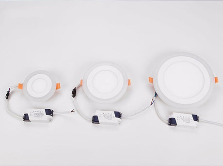 3 Model Round blue+white double color Led Panel Light 6w/9w/16w/24W AC85-265V Recessed LED Ceiling downlight downlights