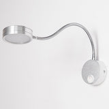LED Wall Lamps With Knob Switch 5W AC90-260V Silver Bedroom Bedside Reading Light Direction Adjustable Indoor Lighting