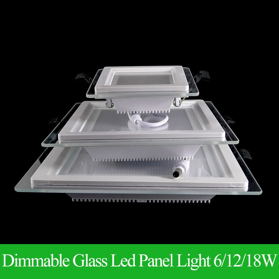 Dimmable LED Panel Downlight Super Bright Glass Square Ceiling Recessed Panel Lights SMD 5360 LED Spot Light Bulb AC110V 220V