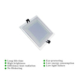 Dimmable LED Panel Downlight Super Bright Glass Square Ceiling Recessed Panel Lights SMD 5360 LED Spot Light Bulb AC110V 220V