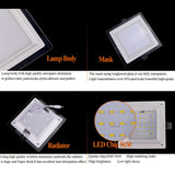 Dimmable LED Panel Downlight Super Bright Glass Square Ceiling Recessed Panel Lights SMD 5360 LED Spot Light Bulb AC110V 220V