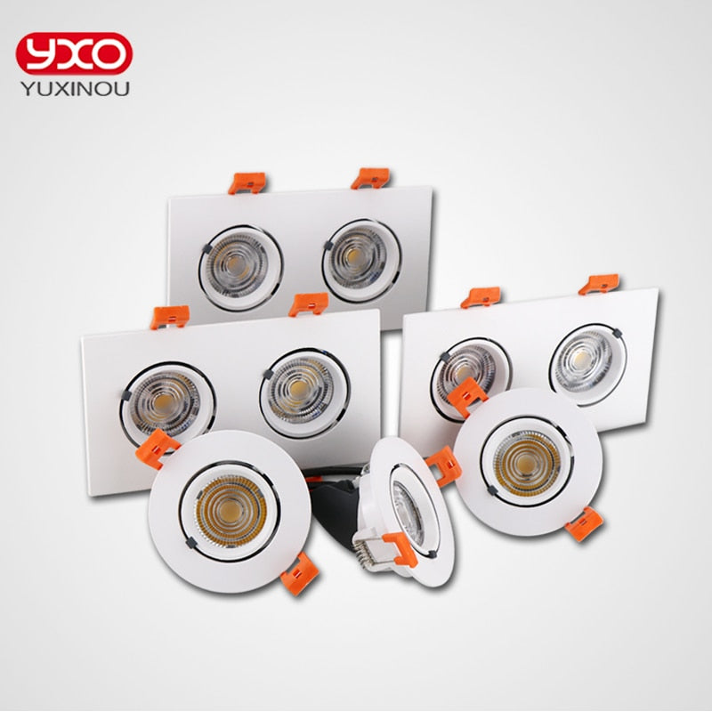 New Dimmable LED Downlight 10W 12W 15W 20W 24W AC 85-265V COB LED DownLights Dimmable COB Spot Recessed Down light Light Bulb