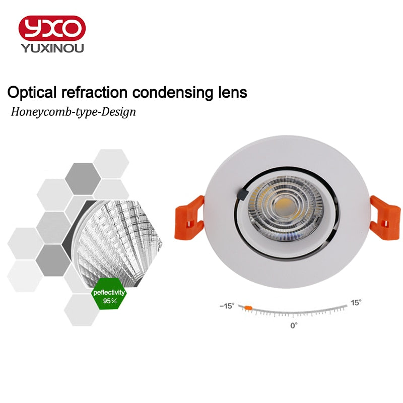 New Dimmable LED Downlight 10W 12W 15W 20W 24W AC 85-265V COB LED DownLights Dimmable COB Spot Recessed Down light Light Bulb