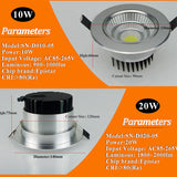 Super Bright Dimmable Led Down light COB Ceiling Spot Light 5w 10w 20w ceiling recessed Lights Warm Cool White Indoor Lighting